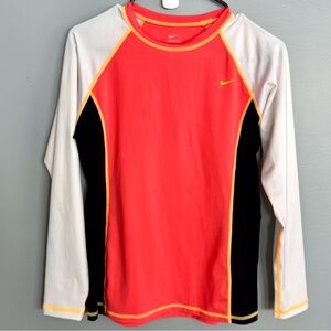 Nike long sleeve rash guard swim shirt, SPF 40+